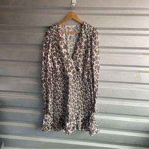 Veronica Beard Saera Floral Print Smocked Chiffon Minidress